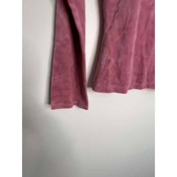 Y2K Moda International XS Pink Velour Flare Long Sleeve Top - Picture 2 of 6